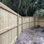 Wooden rails of a beautiful garden space